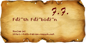 Fáth Fábián névjegykártya